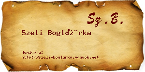 Szeli Boglárka névjegykártya
